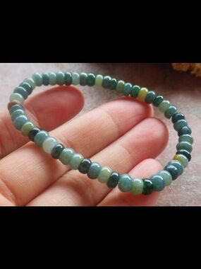Elegant dark green jadeite bracelet bead 6inches certificate